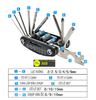 Bộ dụng cụ bỏ túi sửa chữa đa năng 16 in 1,  cầm tay nhỏ gọn, tool lục giác sửa chữa xe đạp bỏ túi