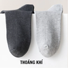 Set 5 đôi Tất Nam cổ cao trơn gân tăm, vớ Nam công sở cổ trung, Tất người lớn khử mùi chống hôi phù hợp mùa hè, mùa đông