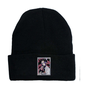 Mũ len beanie dệt kim màu đen trơn 2 lớp phong cách HipHop thời trang họa tiết hoạt hình