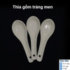 Thìa gốm tráng men dùng ăn cơm, ăn phở, ăn súp, dầm hoa quả trắng trơn cao cấp