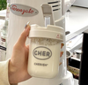Bình nước, Cốc uống nước 300ml bằng nhựa PC có ống hút, có nắp đậy cho trẻ em, học sinh, sinh viên...