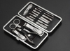 Bộ Kiềm Cắt, Bấm Móng Tay , Lấy Ráy Tai , Que Nặn Mụn , Kéo Tỉa Lông Mày Inox 12 Món Full Box Hộp Da Sang Trọng