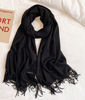 Khăn choàng cổ diệt kim Cashmere  đơn sắc mịn mỏng mềm nhẹ thanh lịch 70 x 180 cm 120g