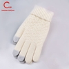 Găng tay len thiết kế 3 đầu ngón tay chạm màn hình cảm ứng màu trơn dày dặn dành nam nữ