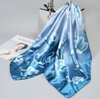 Khăn lụa satin vuông cỡ lớn 90x90cm, Khăn choàng đa năng mềm mịn họa tiết đa dạng phong cách đơn giản thời trang