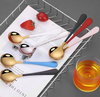 Set 4 Thìa inox (ăn cơm, cà phê...) mạ vàng tròn cán dài nhiều màu sang trọng