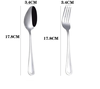 Set Thìa / Nĩa Inox dày to, cán dài 18 cm, thìa cà phê, thìa ăn súp, kem, hoa quả..