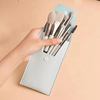 Bộ 8 cọ trang điểm mini kèm ví đựng, dễ mang theo, lông cọ mềm mại, dụng cụ trang điểm làm đẹp