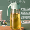 Bình đựng dầu ăn, nước mắm, xì dầu, mật ong... chất liệu thủy tinh nắp hợp kim đóng mở tự động khi rót chống rò rỉ