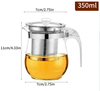 Bình pha trà thủy tinh trong suốt chịu nhiệt cao có lõi lọc inox 304 tách rời 350ml (ấm trà)