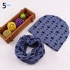 Set 2 món mũ cotton dệt kim + khăn quàng cổ giữ ấm, dễ thương xin xắn cho bé