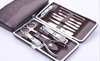 Bộ Kiềm Cắt, Bấm Móng Tay , Lấy Ráy Tai , Que Nặn Mụn , Kéo Tỉa Lông Mày Inox 12 Món Full Box Hộp Da Sang Trọng