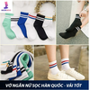 Tất vớ 2 kẻ sọc ngang Hàn Quốc cổ trung dành cho nam và nữ