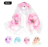 Khăn chiffon choàng cổ họa tiết hình hoa sang trọng, thanh lịch, thời trang dành cho nữ
