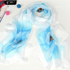 Khăn chiffon choàng cổ họa tiết hình hoa sang trọng, thanh lịch, thời trang dành cho nữ