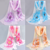 Khăn chiffon choàng cổ họa tiết hình hoa sang trọng, thanh lịch, thời trang dành cho nữ