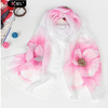 Khăn chiffon choàng cổ họa tiết hình hoa sang trọng, thanh lịch, thời trang dành cho nữ