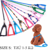 Dây dắt chó mèo + yếm đai yên ngựa cho thú cưng dưới 6kg