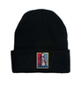 Mũ len beanie dệt kim màu đen trơn 2 lớp phong cách HipHop thời trang họa tiết hoạt hình