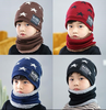Set Mũ len kèm khăn có lót lông giữ ấm cho trẻ em