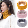 Khăn ống len lót lông quàng cổ hình thoi, dệt kim dày dặn thời trang, giữ ấm dành cho nam và nữ