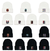 Mũ len beanie dệt kim màu đen trơn 2 lớp phong cách HipHop thời trang họa tiết hoạt hình