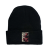 Mũ len beanie dệt kim màu đen trơn 2 lớp phong cách HipHop thời trang họa tiết hoạt hình
