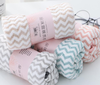 Khăn Mặt Lông Cừu Xuất Hàn Vân Kẻ Sọc Siêu Thấm Nước, Mềm Mịn KT 30 x 50 cm