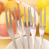 Nĩa ăn trái cây/salad Inox - Dĩa xiên hoa quả, đồ ăn bằng thép không gỉ 2 mũi cây đa năng