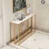Bàn Console Lucica Đá Trắng Chân Sắt Vàng - BTT104.1