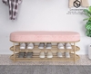 Ghế Ngồi Mang Giày Màu Hồng Chân Sắt Vàng - GMG02C.1