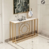 Bàn Console Lucica Đá Trắng Chân Sắt Vàng - BTT104.1