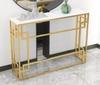 Bàn Console Paunili Đá Trắng Chân Sắt Vàng - BTT109.1