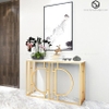 Bàn Console Wendy Đá Trắng Chân Sắt Vàng - BTT108.1