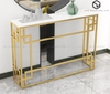 Bàn Console Paunili Đá Trắng Chân Sắt Vàng - BTT109.1