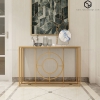 Bàn Console Lucica Đá Trắng Chân Sắt Vàng - BTT104.1