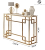 Bàn Console Paunili Đá Trắng Chân Sắt Vàng - BTT109.1