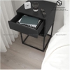 Tab Đầu Giường 1 Hộc Kéo Màu Đen Chân Sắt Sơn Màu Đen - TĐG37.2