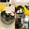 Bàn Trà Sofa Tròn Sắt Sơn Đen Hiện Đại - BT71B