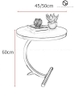 Bàn Góc Sofa Mặt Đá Trắng Chân Sắt Sơn Đen - BT196.1
