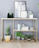 Bàn Console Nhiều Tầng Đá Trắng Chân Sắt Vàng - BTT107.1
