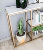 Bàn Console Nhiều Tầng Đá Trắng Chân Sắt Vàng - BTT107.1