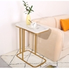 Bàn Góc Sofa Mặt Đá Trắng Chân Sắt Vàng – Sang Trọng, Hiện Đại Và Đẹp Mắt
