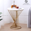 Bàn Góc 3 Cánh Hoa Mặt Đá Trắng Chân Sắt Sơn Vàng - BT178.1