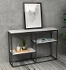 Bàn Console Nhiều Tầng Đá Trắng Chân Sắt Đen - BTT106.2