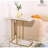 Bàn Góc Sofa Mặt Đá Trắng Chân Sắt Vàng – Sang Trọng, Hiện Đại Và Đẹp Mắt