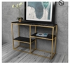 Bàn Console Nhiều Tầng Đá Đen Chân Sắt Vàng - BTT106.4