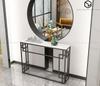 Bàn Console Paunili Đá Trắng Chân Sắt Đen - BTT109.3