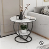 Bàn Góc Sofa Mặt Đá Chân Sắt Sơn Đen Hình Trái Tim - BT154.2