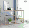 Bàn Console Nhiều Tầng Đá Đen Chân Sắt Vàng - BTT106.4